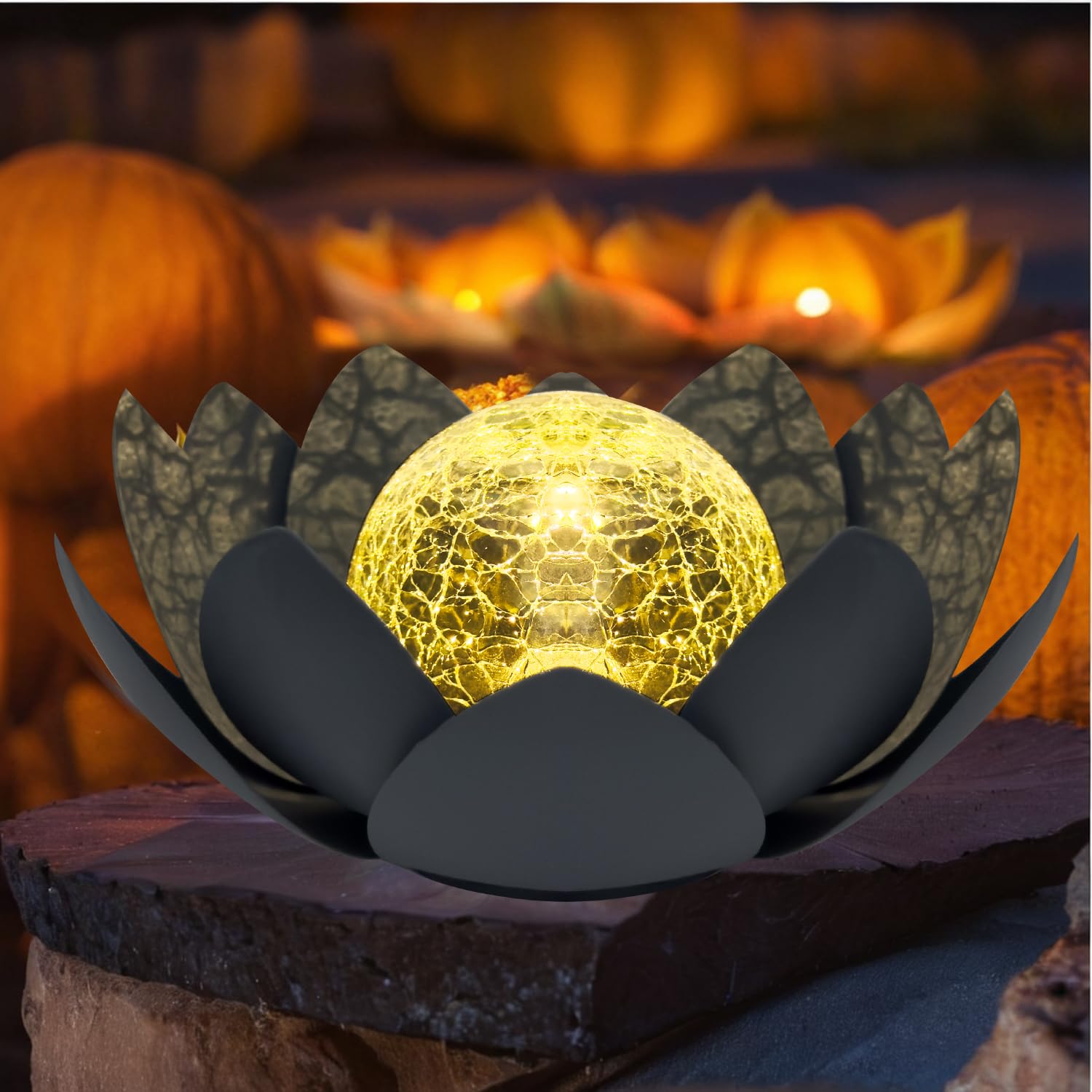 Kyduu Outdoor Decorations Lotus Light, Solar Lights Outdoor Garden Ornaments, LED Lotus Lamp Flower, Solar Garden Lights,for Yard Patio Pathway Decoration