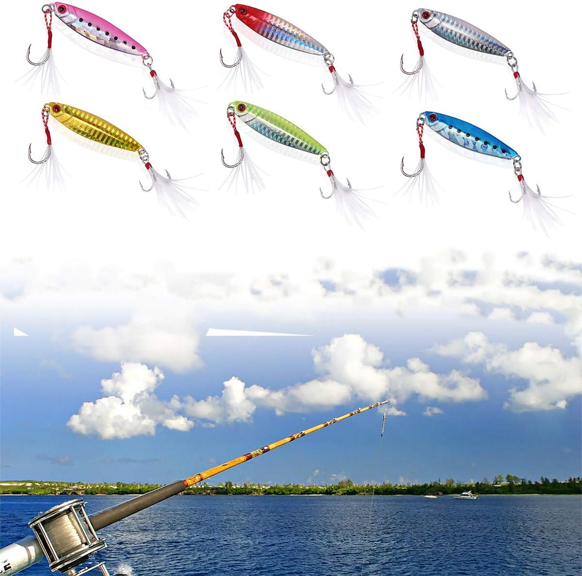 Amazon ルアー メタルジグ ルアーセット g 6個セット シーバスルアー 海釣り ハードルアー メタルバス ジグパラ ケース付き 鉄板バイブ 釣り具 遠投式 ミノー ヒラメ タチウオ 青物 フィッシング Ungfu Mall ルアー