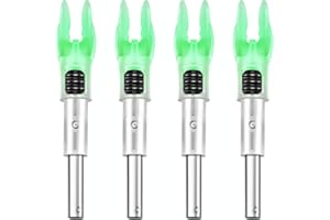 DEEPOWER 4 Pack G Lighted Nocks for Arrows 0.165/0.204 inch Inside Diameter with ON/Off Switch with X Bushings LED Nocks