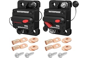 DaierTek 300 Amp Circuit Breaker, 12V Circuit Breaker DC 300A Circuit Breakers 12 Volt for Marine Boat Auto Car Truck -2Pack