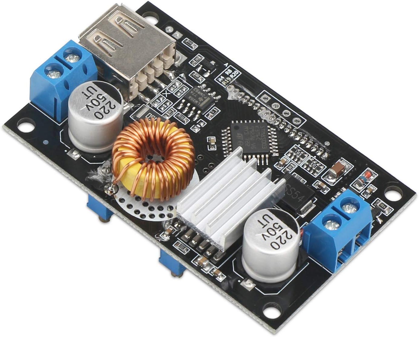 DC Buck Module, DROK Adjustable Buck Converter Step Down Voltage Regulator 6V-32V 30V 24V 12V to 1.5-32V 5V 5A LCD Power Supply Volt Reducer Transformer Module Board with USB Port Protective Case: Home Audio & Theater