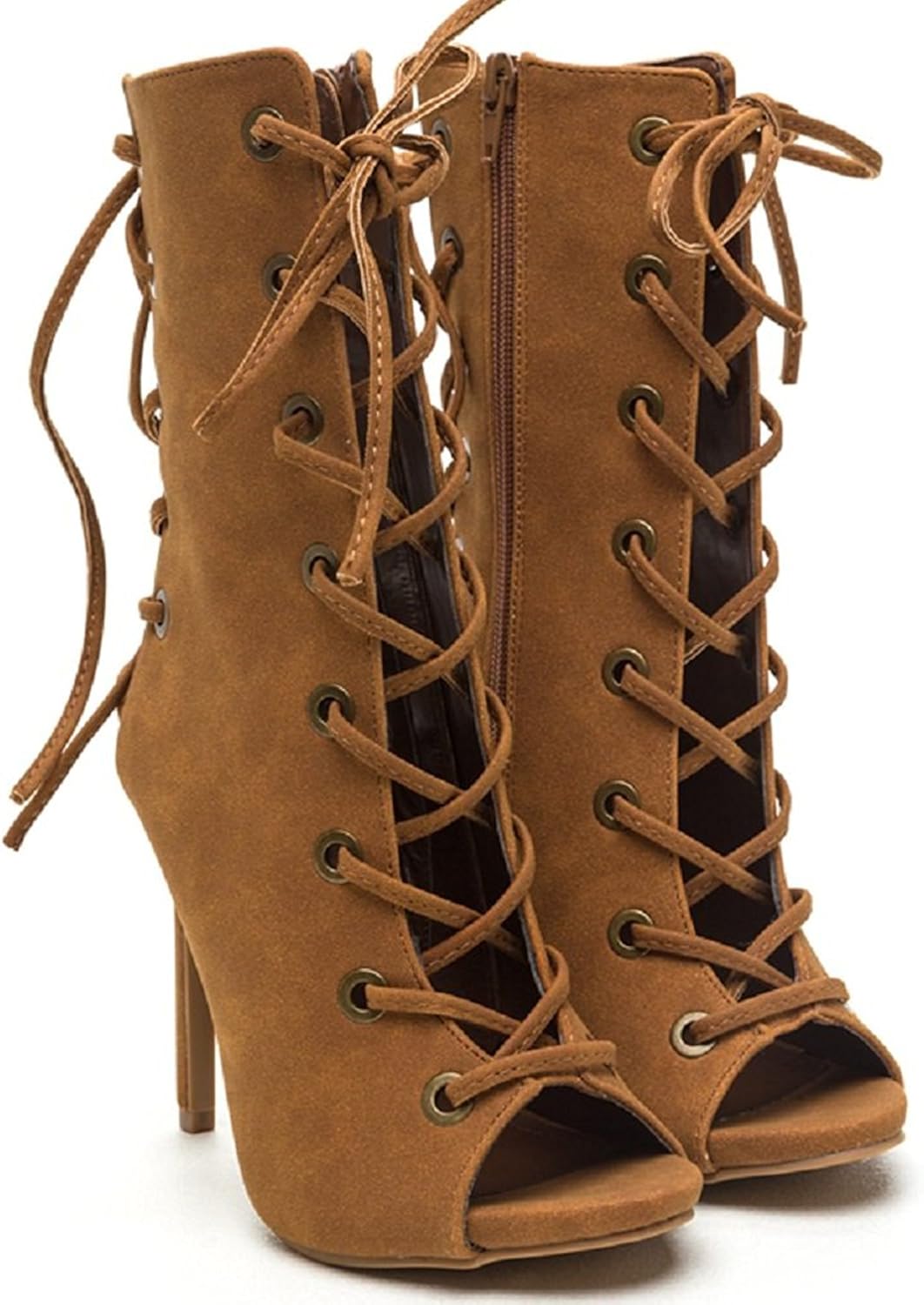 Shoe Republic LA Caprice Womens Lace up Nubuck Dress Boots