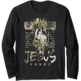 Redleg Camo Cross Jesus Saves Hand Camouflage Pattern Long Sleeve T-Shirt