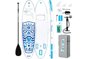 FunWater Inflatable Stand Up Paddle Board with Premium SUP Paddleboard Accessories, Wide Stable Anti-Slip EVA Deck, Paddle Boards for Adults & Youth of All Skill Levels