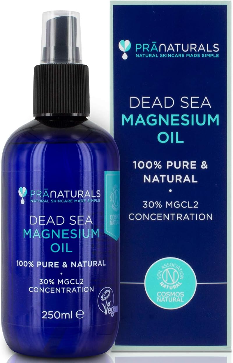 PraNaturals Dead Sea Magnesium Oil Spray 250ml Vegan Cruelty Free Muscle Cramp