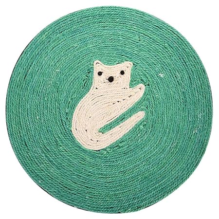 AIHOME Kratzbrett Sisal Runde Katze Kratzteppich Kratzmatte Sisal-Matte Sisalteppich