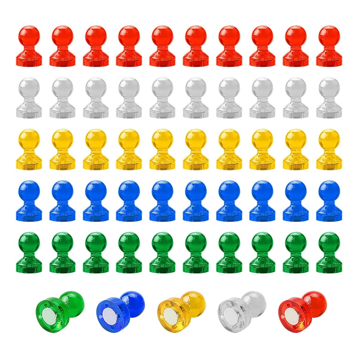50Pcs Fridge Magnets, Jagowa Strong Magnetic Push Pins for fixing Photos Memos Notes Maps and Drawings, Colourful Whiteboard Noticeboard Magnets for Home Office School