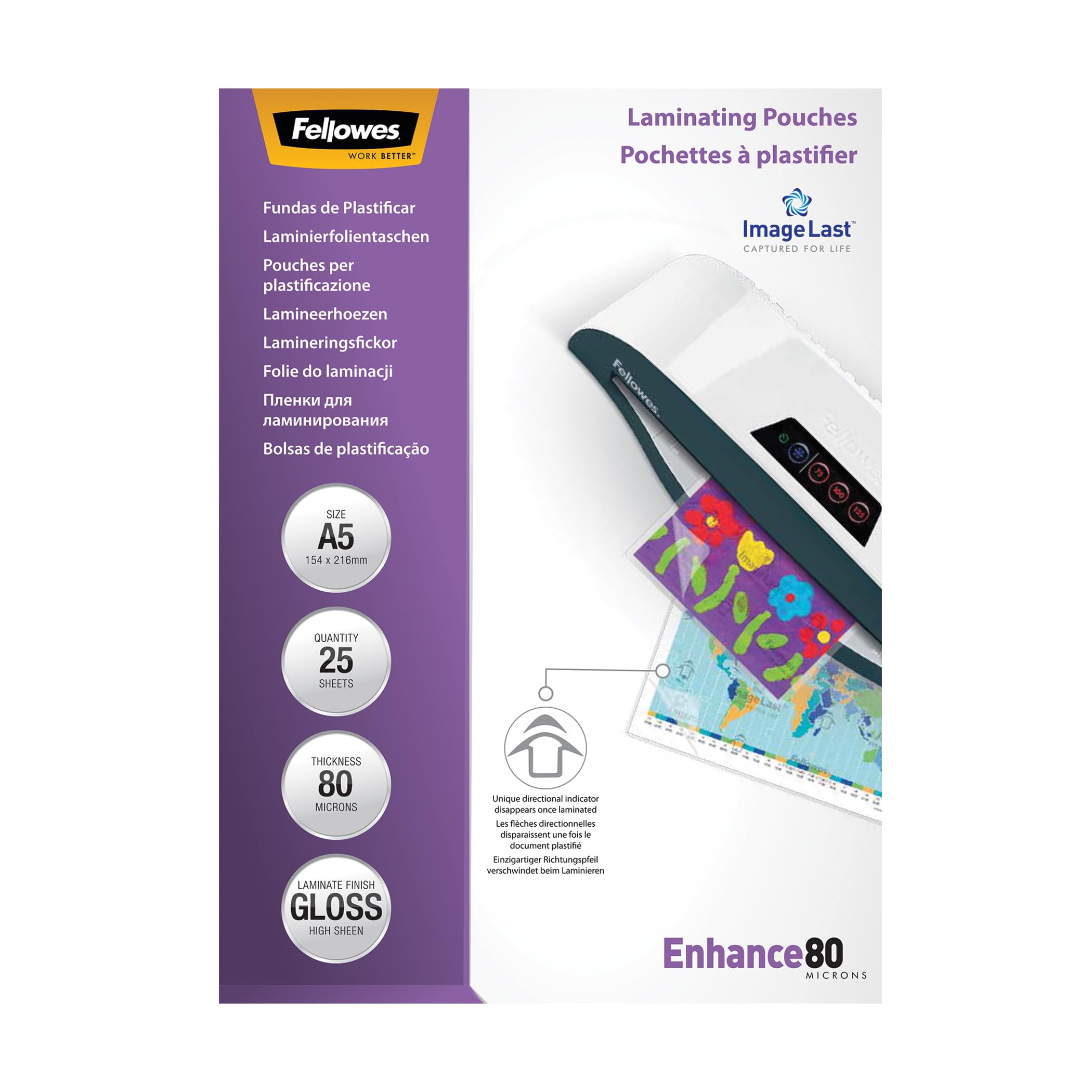 Fellowes ImageLast A5 80 Micron Laminating Pouch - (Pack of 25) — image 1