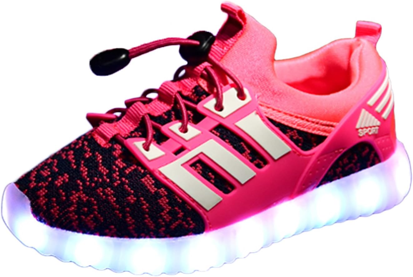 Yeeper Boys & Girls's USB Charging LED Light Up Shoes Colorful Flashing Sneakers for Children