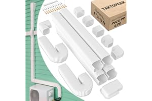 TAKTOPEAK 4'' 17 Ft Mini-split Line Set Covers, Line Hide Cover Kit for Mini Split Air Conditioners and Central AC