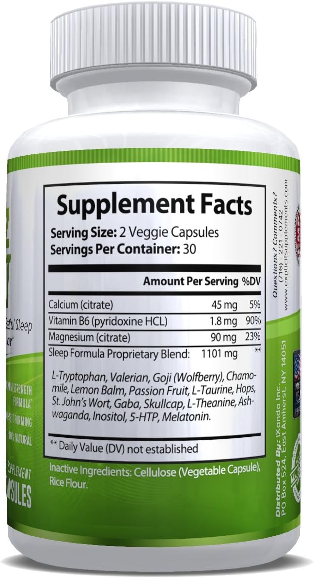 zZz Night Natural Sleep Aid NonHabit Sleeping Pills with Melatonin