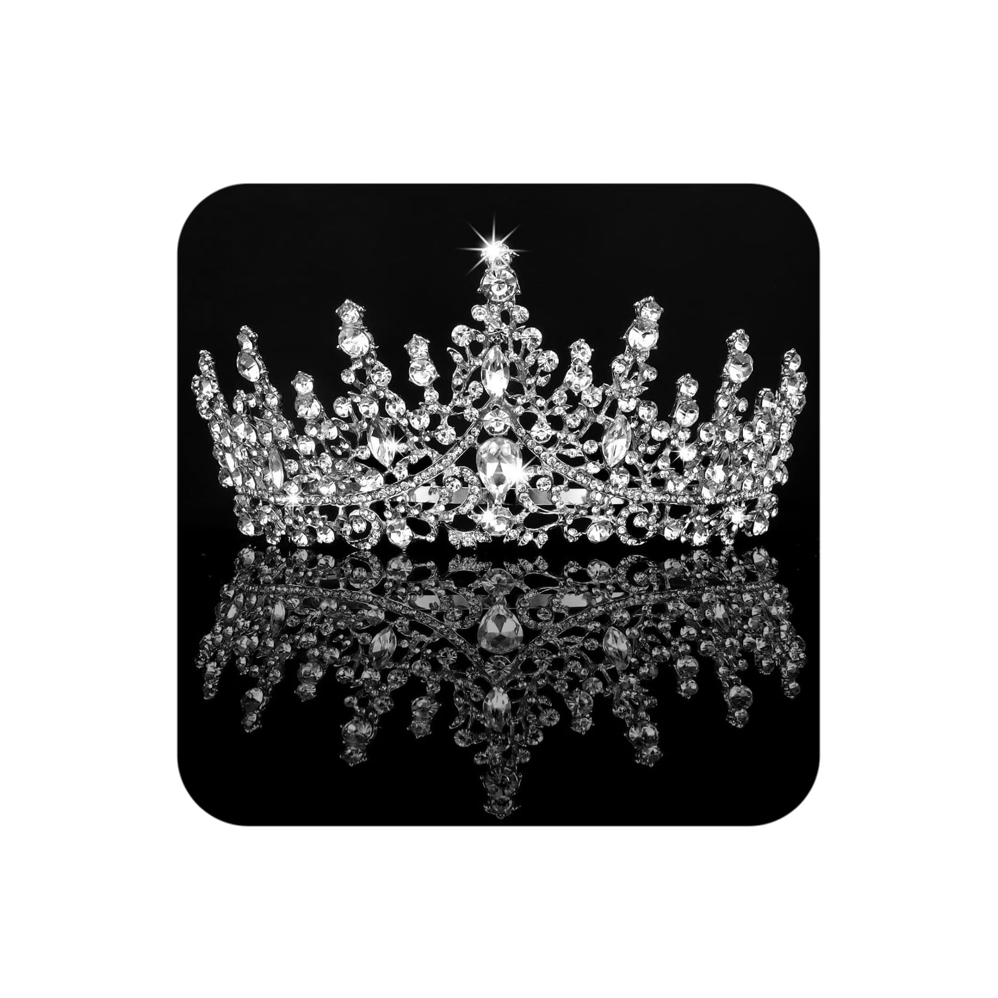 Photo 1 of COCIDE Tiara and Crown for Women Crystal Queen Crown Rhinestone Tiara for Girl Bride Wedding Hair Accessories for Bridal Birthday Party Prom