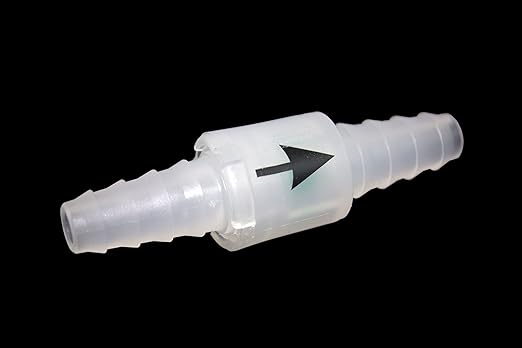 Rückschlagventil für 10 bis 14mm Innendurchmesser Schläuche zum Anschluss an Kondenstrockner und Waschmaschine bedruckt