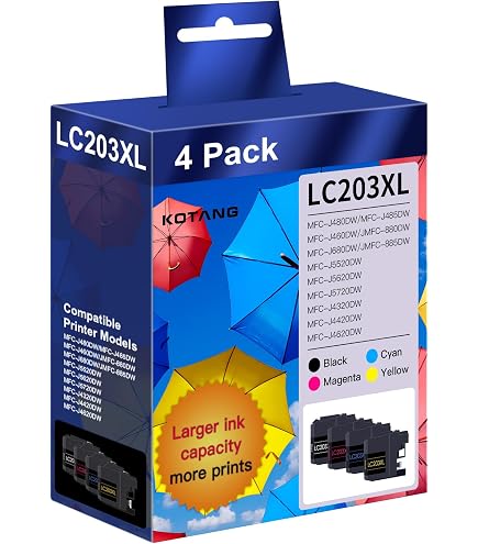 Tamburo Brother Mfc L2710dn Kit Di 4 Cartucce Inchiostro LC203/LC201 Compatibili Per Stampanti Brother Multifunzione - Nero, Ciano, Magenta, Giallo Brother Hl 1110
