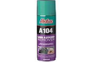 Akfix A104 Sticker Remover Spray - Cleaning Labels on Wood, Glass & Plastic - Safe Decal Remover for Tape, Residue, Gum and Stain Marker, Glue Eraser with Citrus Oil Spray | 6.7 Oz. 1 Pack