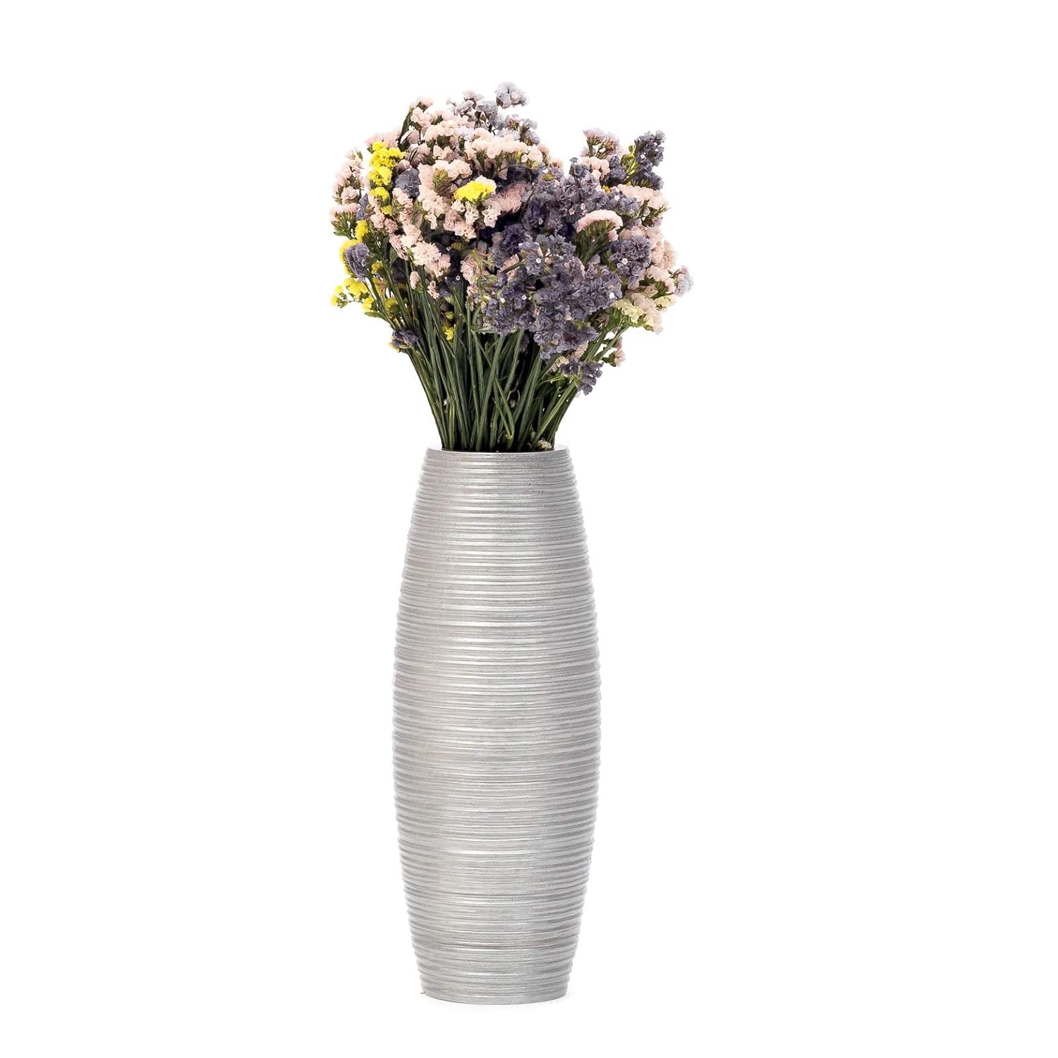 Leewadee Grosse Bodenvase Fur Dekozweige Hohe Standvase Design Holzvase 75 Cm Mangoholz Silber Sidra Hospital