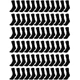 Tigeen 72 Pairs Solid Color Cotton Socks Bulk Pack for Men and Women - Adult Casual Set for Homeless