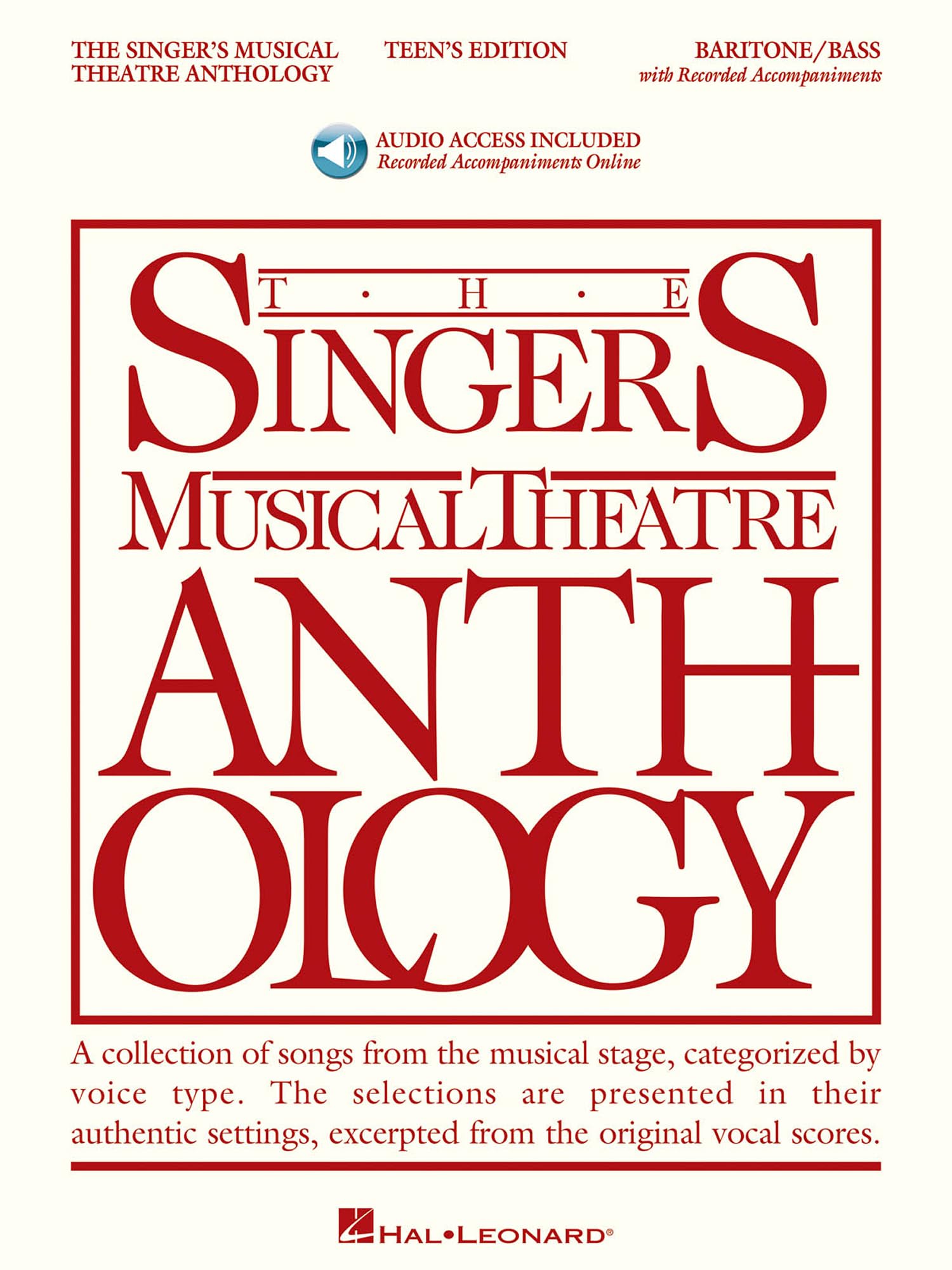 Singer's Musical Theatre Anthology - Teen's Ed.. Vocal Solo. Includes Audio Online: Baritone/Bass
