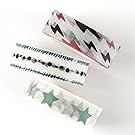 MAGJUCHE washi tape set, decorative DIY adhesive sticky masking tapes for DIY, stars, beautiful pattern, 3 rolls