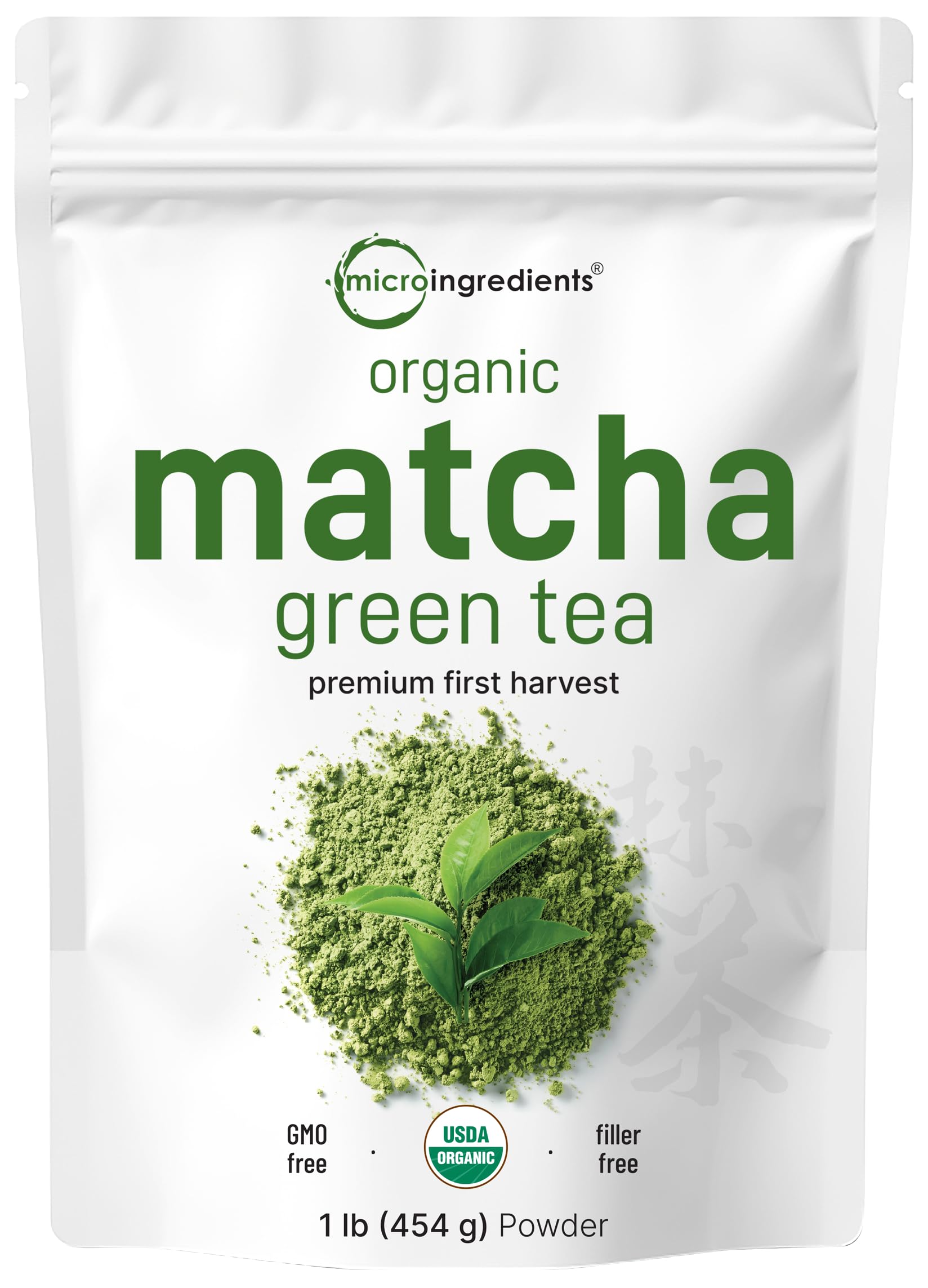 Photo 1 of Micro Ingredients Organic Matcha Green Tea Powder, 1 lb | First Harvest, Culinary Grade from Japan | 100% Pure & Unflavored | Great for Tea, Latte & Smoothies | Non-GMO, No Sugar, Eco-Friendly Packaging