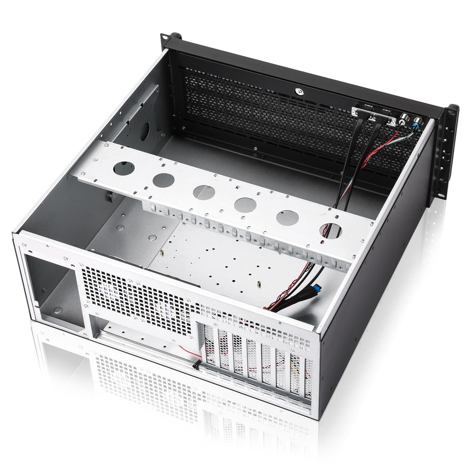 RackChoice 4U rackmount Server Chassis Support Liquid Cooling AIO Cooler Compatibility up to Elevated 360mm Radiator
