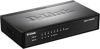 D-Link DES-1008PA 8-Port Fast Ethernet Unmanaged Switch 4 PoE Ports 52W