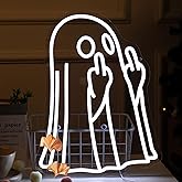 Ghost Halloween Neon Light Sign Spooky Middle Finger LED Lights for Halloween Party Decorations Bedroom Living Room Home Kids Room Man cave Bar Pub Cafe