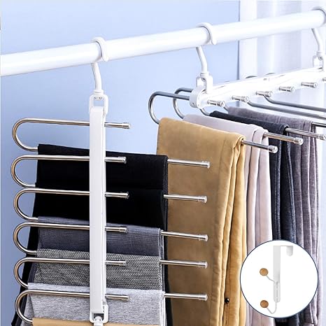 Amazon Co Jp 最新版 ハンガー ズボンハンガー パンツハンガー スラックスハンガー ベルトハンガー 人気 ドアハンガー付き 説明書付き 新モデル ホワイト 1本 ドアハンガー ホーム キッチン