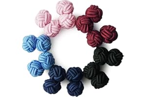 Honey Bear Silk Fabric Knot Cufflinks for Men/Womens Shirt/Dress - 5 Pairs Mens Monochrome Set