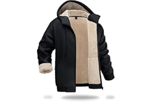 Boladeci Men's Sherpa Lined Hoodie Jacket Winter Warm Heavy Weight Zip Up Hooded Sweatshirt Thick Fleece Coats