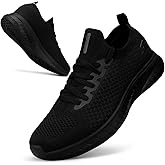 Puweco Mens Slip on Lightweight Walking Shoes Non Slip Breathable Running Shoes Comfort Tennis Workout Gym Sneakers with Shoelace