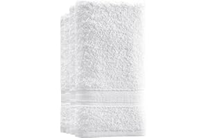 ALL DESIGN TOWELS Cotton Fingertip Towels Set - 4 Pack White Highly Absorbent, Soft Feel Fingertip Towels 11"x17"