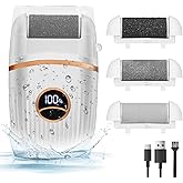 Beefire Electric Foot File and Callus Remover, Rechargeable Pedicure Device with Multiple Heads for Dry Rough Feet Care, Home Use Foot Grinder Tool