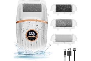 PARAROSE Automatic Callus Remover for Feet, Rechargeable Pedicure Tools for Feet, Electric Foot Callus Remover with 3 Roller Heads 2 Speed, Waterproof Foot File Perfect for Dead Hard Cracked Dry Skin