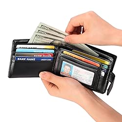 GOIACII Mens Wallet Large Capacity Genuine Leather