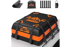 BOYUJK Rooftop Cargo Carrier 20 Cubic/566 L, 700D Waterproof Cargo Box, Rooftop Cargo Box with Anti-Slip Mat and 6 Heavy-Duty