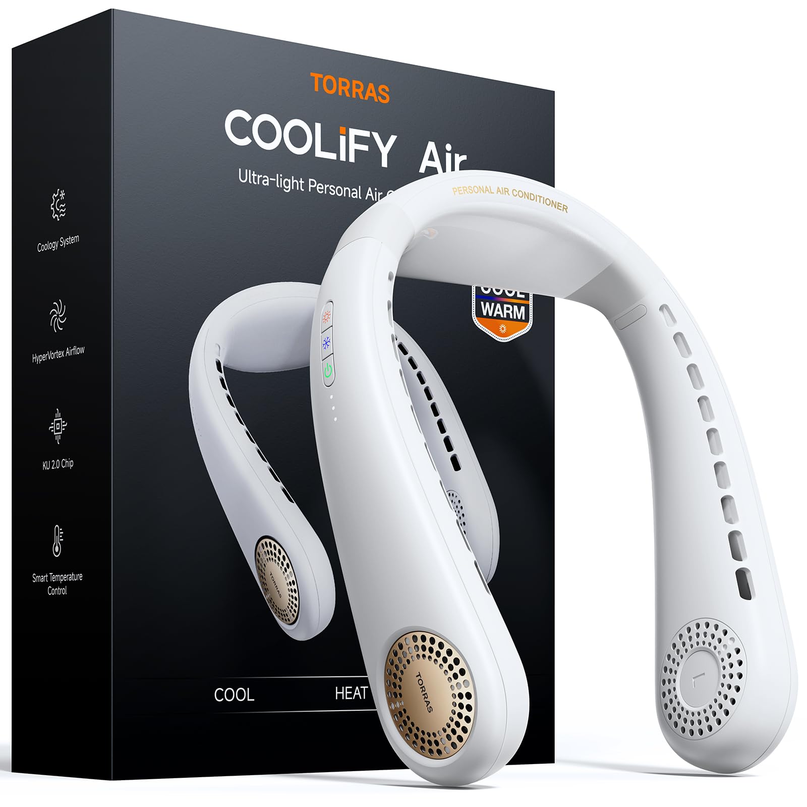 Photo 1 of TORRAS COOLiFY Air 2025 Upgraded Neck Fan Air Conditioner, Dual-Airflow Pro Cooling, Ultra Light Portable Fan Rechargeable, Personal Cooling Fan Travel Essentials, Ivory