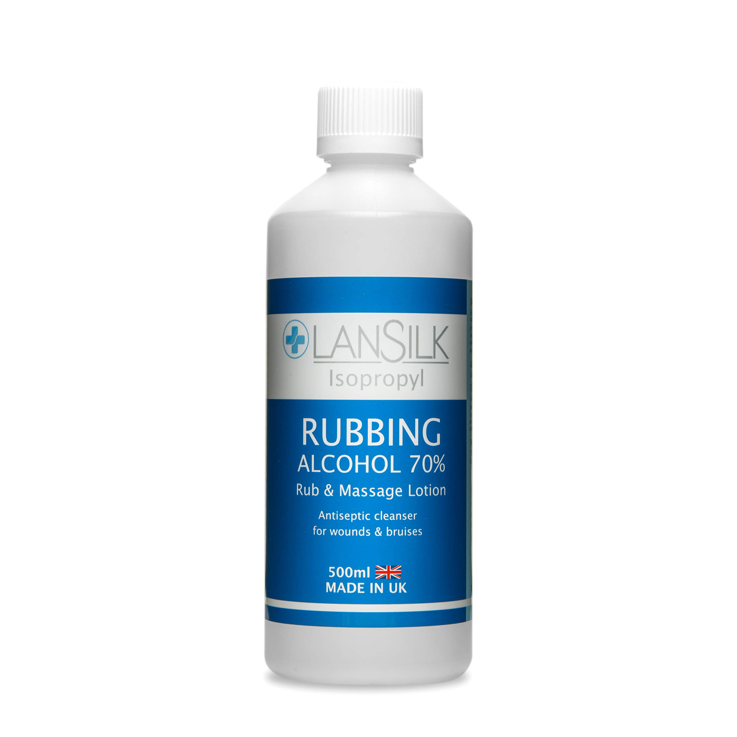 Lansilk 500 ml Isopropyl 70% IPA Rubbing Alcohol - First Aid Antiseptic Cleanser & Cleaning