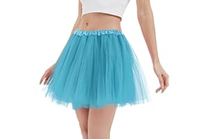 ASKHOPE Tutu Skirts for Women 4 Layers Puffy Elastic Tutu Skirts Tutus for Girls Tulle Ballet Dress Halloween Christmas Costume