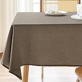 AUSSPVOCT Textured Table Cloth Rectangle 60x104 Inch for Home Kitchen Decor | Mocha Waterproof Spill-Proof Wipeable Fall Tablecloths Wrinkle Free Rectangular Dining Tables Cover