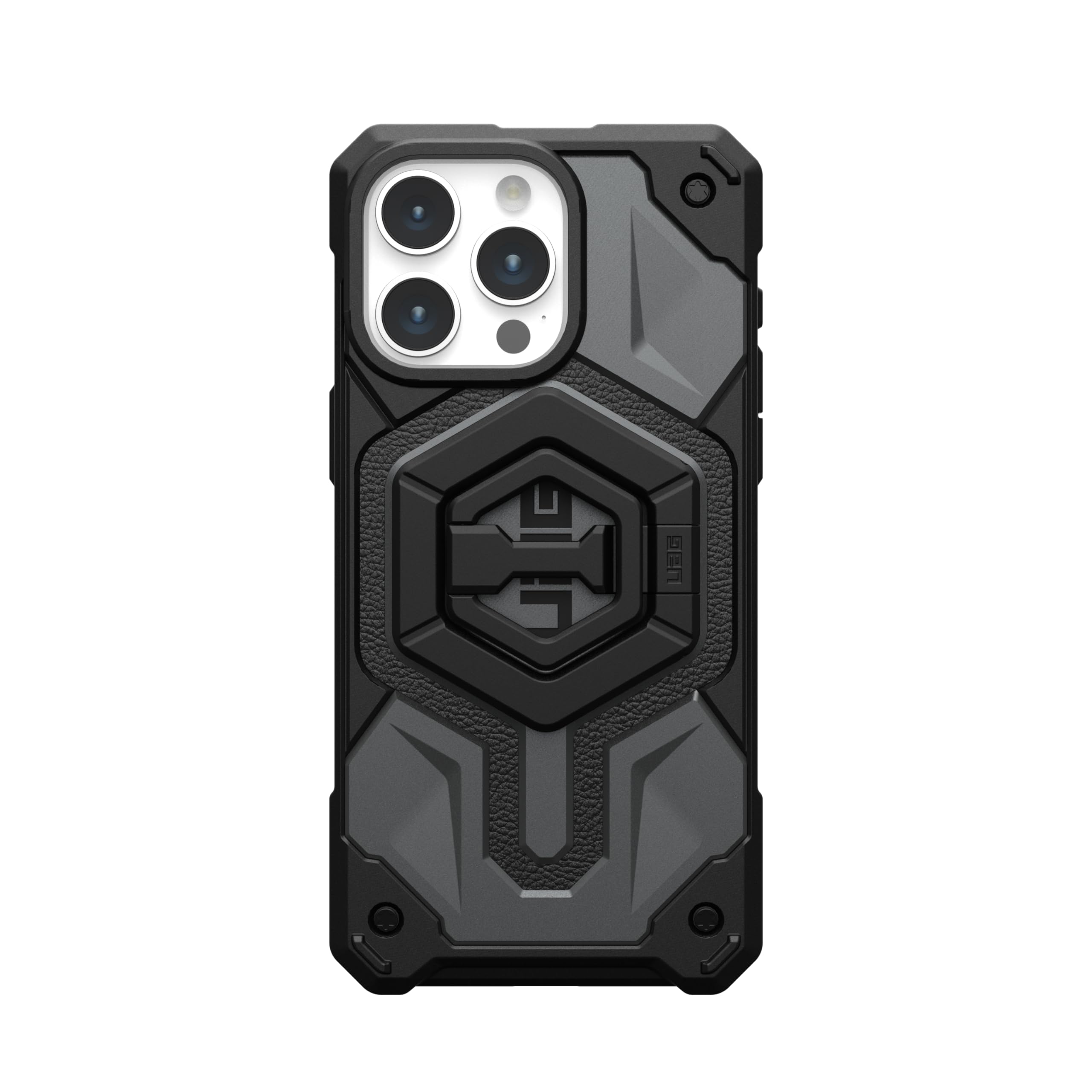 URBAN ARMOR GEAR UAG Magnetic Phone Ring Stand Compatible with MagSafe Magnet, Removable Metal Finger Ring Grip & 360 Rotation Adjustable Kickstand for iPhone 17, Galaxy S25, Black/Black