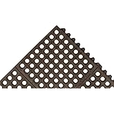 NoTrax 3' x 3' Light-Duty Rubber Drainage Mat, Customizable Modular Interlocking Design with Ergonomic Support, Lightweight, Anti-Fatigue, Non-Slip Surface, Black, 501S0033BL