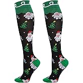 Junely Compression Socks for Women Knee High Festival for Running Athletic Nurses Pregnant Women Work Support Travel Flight