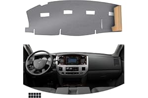 KEYOOG Dashboard Cover Dash Mat Fit for 2008-2006 Do-dge Ram 1500,2009-2006 Ram 2500 3500 (for Left Hand Drive),Car Dash Board Mat Anti-Glare Carpet,Non-Slip Pad Sunshield Protector (Grey)