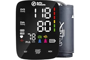 ByFloProducts Advanced Blood Pressure Monitor for Home Use - Easy to Use, Accurate Heart Rate Monitor with Easy Blood Pressur