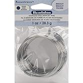 Beadalon Remembrance Stainless Steel Memory Wire, Round, Bracelet, Bright, 1 oz, Approx. 75 coils