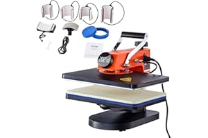 VEVOR Heat Press Machine - 8 in 1 Heat Press Sublimation Machine for DIY T-Shirts/Hats/Mugs/Heat Transfer Projects, 12x15 Mul