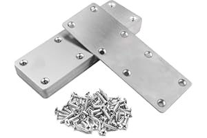 MOUNTAIN_ARK 10 Pack 5-1/2" x 2" Flat Mending Plate, 201 Stainless Steel Straight Bracket, Metal Repair Fixing Connector, 1.9 mm Thick