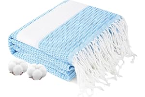 Genovega Oversized Cotton Turkish Beach Towels 74"x38" Thin Quick Dry Sand Free Pool Swim Bathing Towel Extra Large Blanket Adult Travel Essentials Accessories Must Haves Summer Vacation Blue Dot