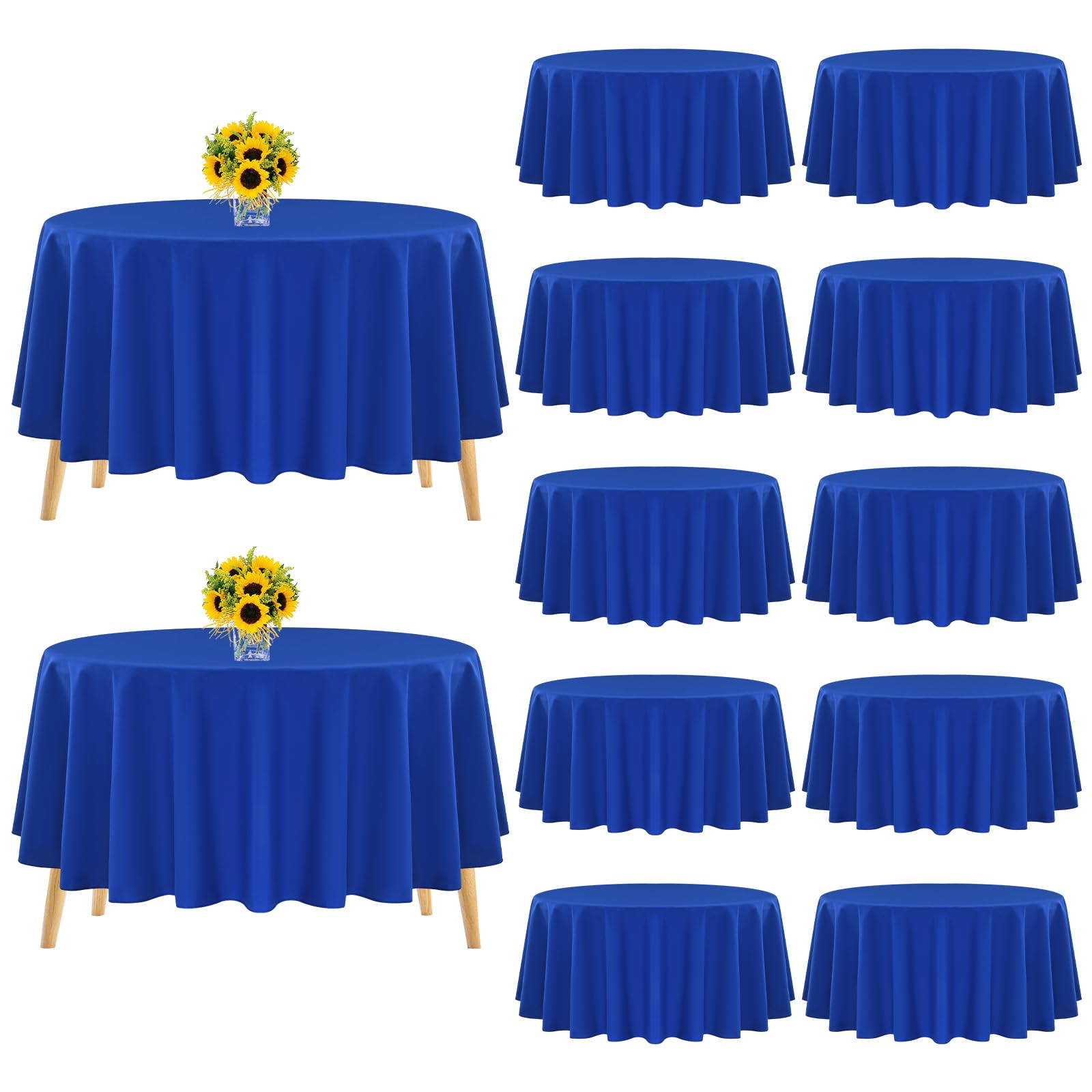 Pesonlook 12 Pack Round Tablecloth 90inch-Royal